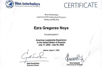 Ezra Gregoreo Noya – American Leadership Experience in the United States of America 2022